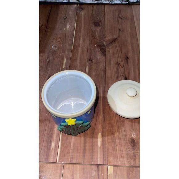 Vintage Mikasa "Merry Season" Christmas Canister Cookie Jar - Picture 5 of 7